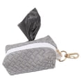 thumbnail image 4 of Zipper Poop Bag Holder, Dog Garbage Bag Dispenser PU Matte Portable  For Dogs For Outdoor Elegant Grey, 4 of 8
