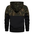 thumbnail image 6 of Mens Camo Hoodies Pullover Oversized Color Block Hooded Sweatshirts Military Combat Adjustable Drawstring Fall Winter Warm Camouflage Hoodie Size-L, 6 of 8