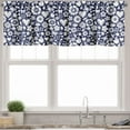 thumbnail image 3 of Ambesonne Navy Valance & Curtain, Heart Butterflies Leafs, 55"x45", Navy Blue and White, 3 of 7