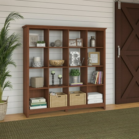 - Bush Furniture Buena Vista 16 Cube Bookcase in Serene Cherry