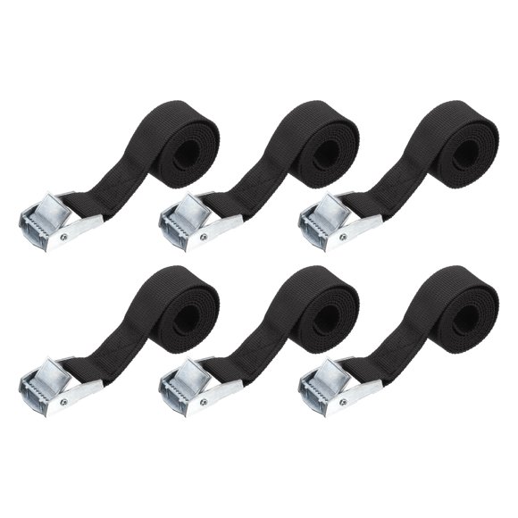 Uxcell 6pcs Straps Tie Downs 1.64 ft x 0.98" 551lb Safe Work Load, Black