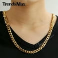 thumbnail image 6 of 3/5/7/9/11mm Gold Plated Stainless Steel Curb Cuban Chain Necklace Bracelet Gift, 6 of 9