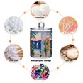 thumbnail image 6 of Yayeee 2 Pack Qtip Holder Bathroom Cotton Swab Canister with Lid Clear Dispenser Set, Colorful Seaside, 6 of 6