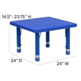 thumbnail image 4 of Emma + Oliver 24" Square Blue Plastic Height Adjustable Activity Table, 4 of 7
