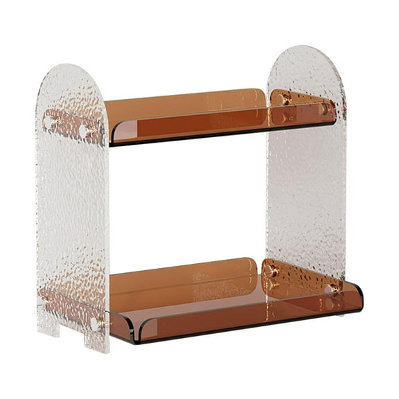 TISHITA Desktop Organizer Shelf, Desktop Storage Rack, Modern Acrylic Desk Shelf Organizer Bookshelf for Office, Living Room, Dresser Stone Pattern