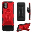thumbnail image 3 of Compatible for Nokia G400 5G Case with Holster Belt Clip Hybrid Shockproof Protective Phone Cover with Kickstand - Red, 3 of 6