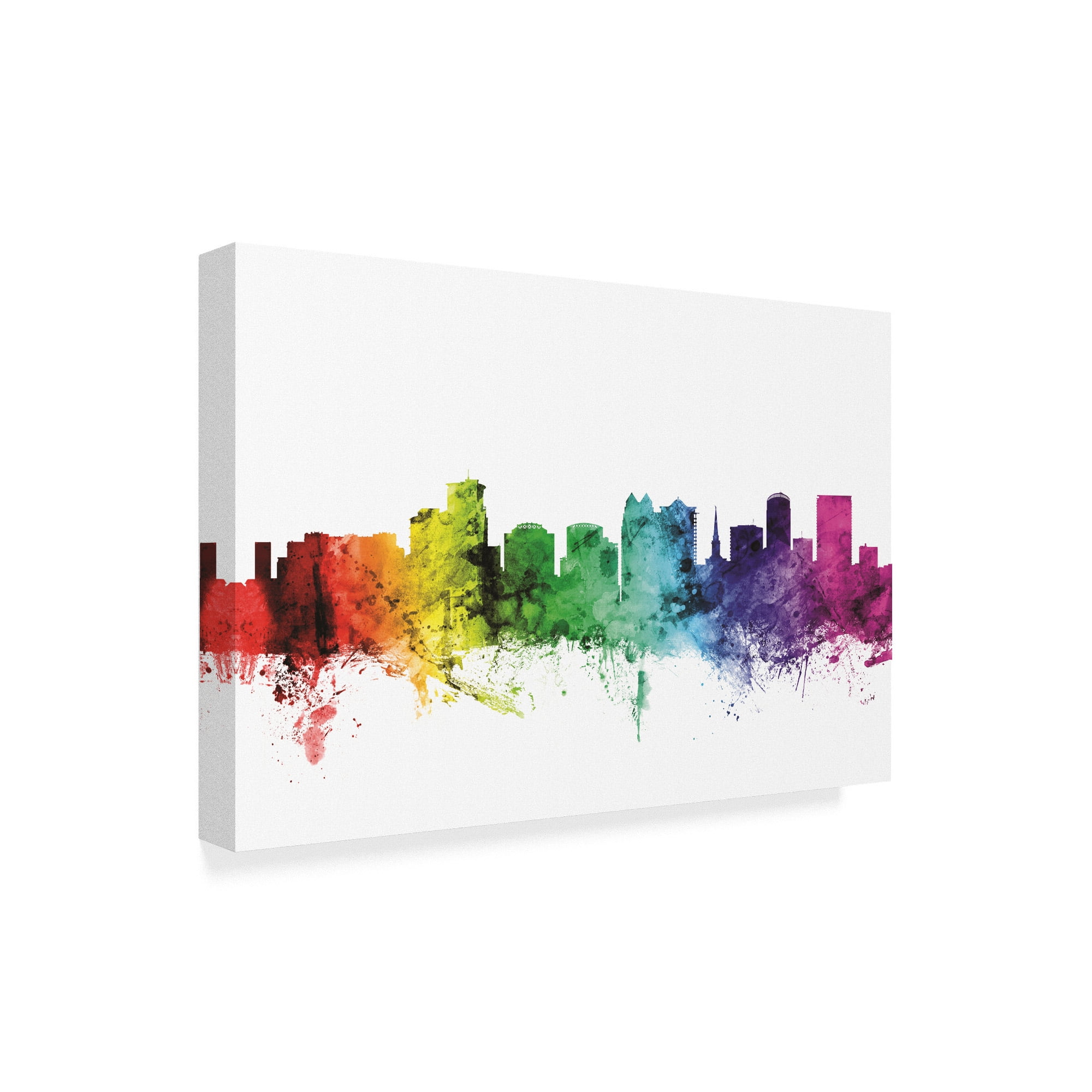 Trademark Fine Art 'Orlando Florida Skyline Rainbow' Canvas Art by Michael Tompsett