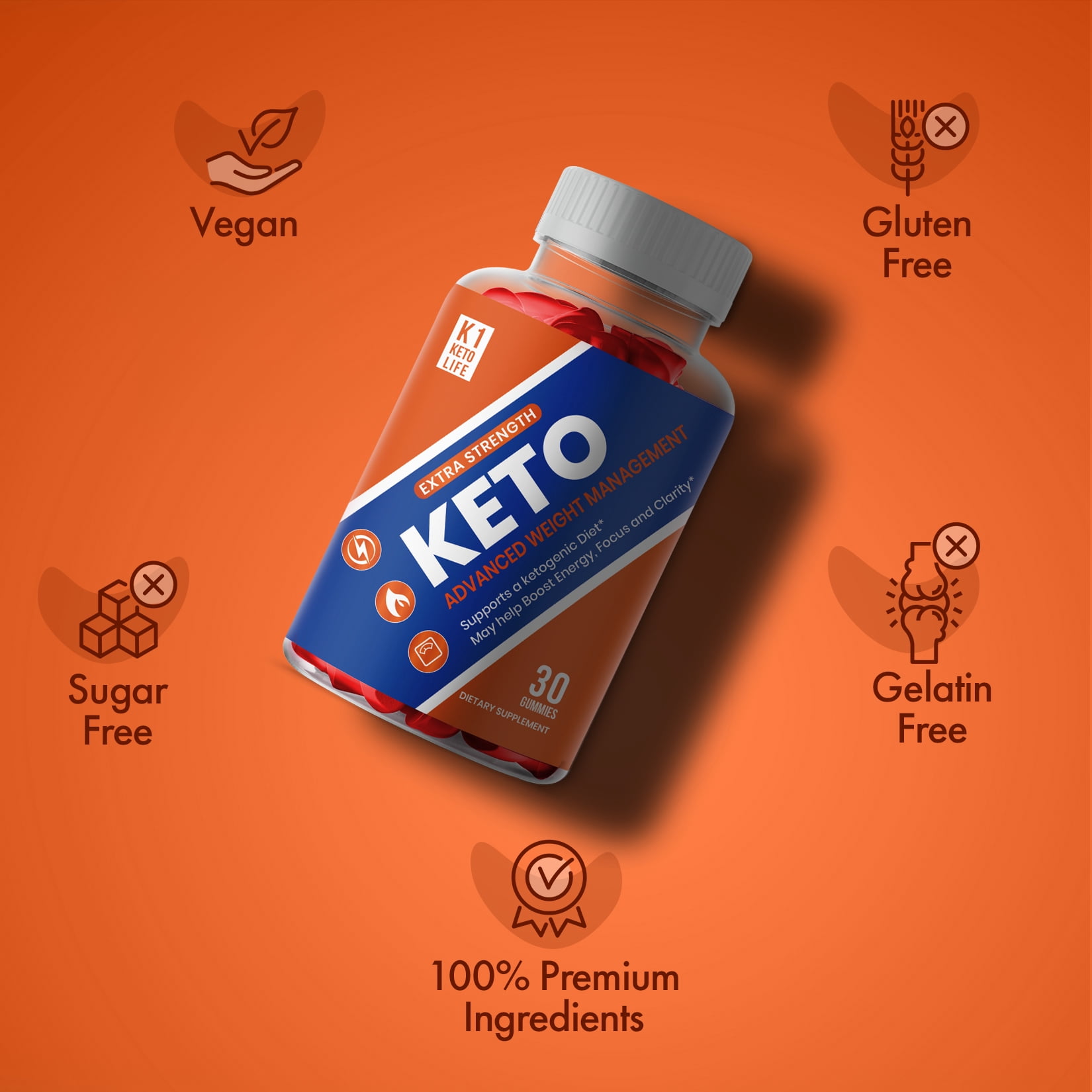 K1 Life Keto ACV Gummies, Maximum Strength Formula (3 Pack)