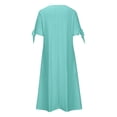 thumbnail image 4 of Women Solid Color Dress With Cut Out V Neck Sexy Lace Frilly Long Dress, 4 of 6