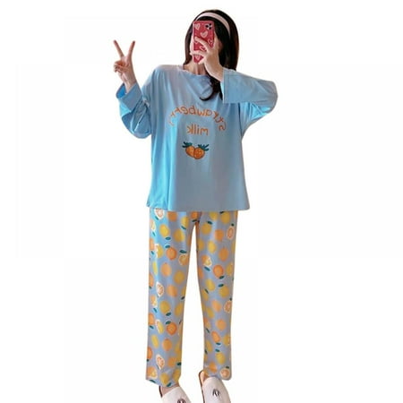

Autumn 2 Pcs Nightwear Suit Women Home Wear Pullover Top Ladies Pajamas Female Sleepwear Hot Selling