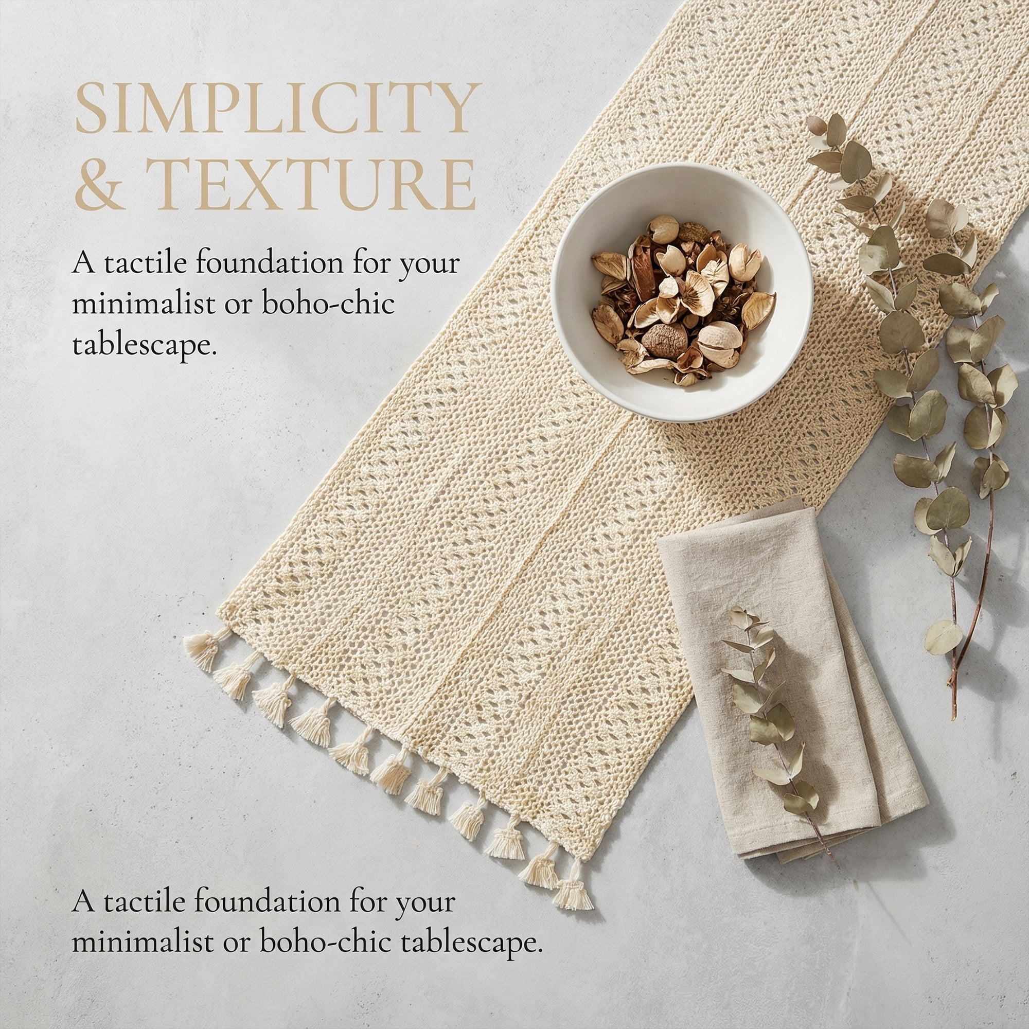 Unique Bargains Long Washable Cotton Kitchen Runner with Tassel Striped flower 63in