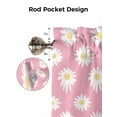 thumbnail image 5 of Retro Daisy Valances for Windows White Floral Pink Backdrop Kitchen Valance Curtain Rod Pocket Small Curtains for Cafe Bathroom Laundry Basement 60" x 18", 5 of 8