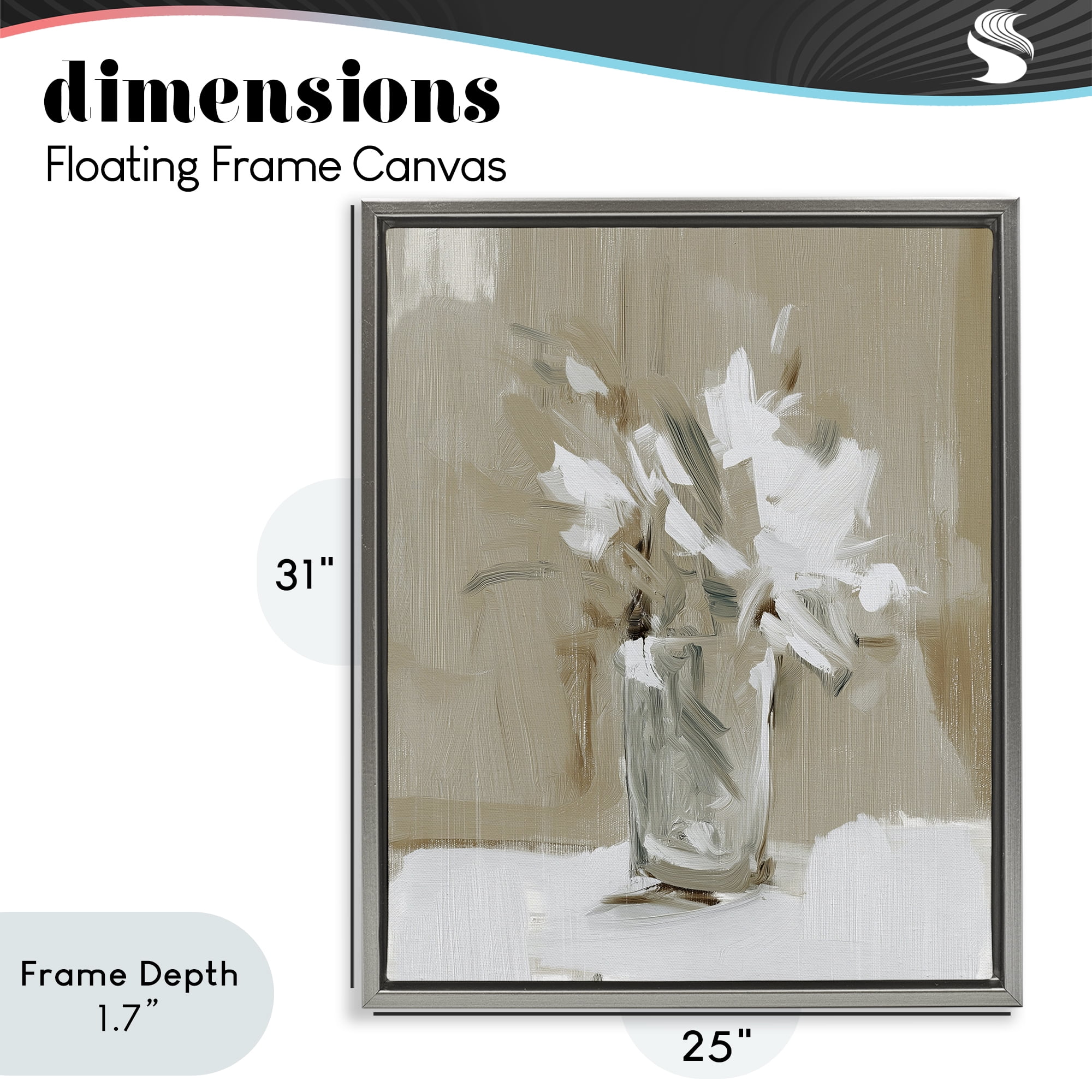 Stupell Industries Pure Forms Still Life Gray Framed Floater Canvas Wall Art, design by Svetlana Aleynikova