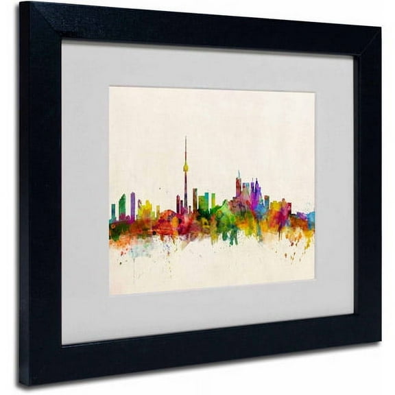 Trademark Fine Art "Toronto, Canada" Canvas Art by Michael Tompsett, Black Frame