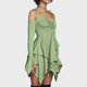 thumbnail image 5 of Vestido Cami Mini Vestido Mujer Hotsweet Una Línea Halter Vestido Fiesta Clubwear Kuymtek Verde T XXL para Mujer, 5 of 6