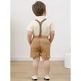 thumbnail image 2 of Baby Boy Clothes Suits Toddler Summer Formal Short Shirt Bowtie Suspender Shorts Gentleman Wedding Outfits 1-5T, 2 of 15