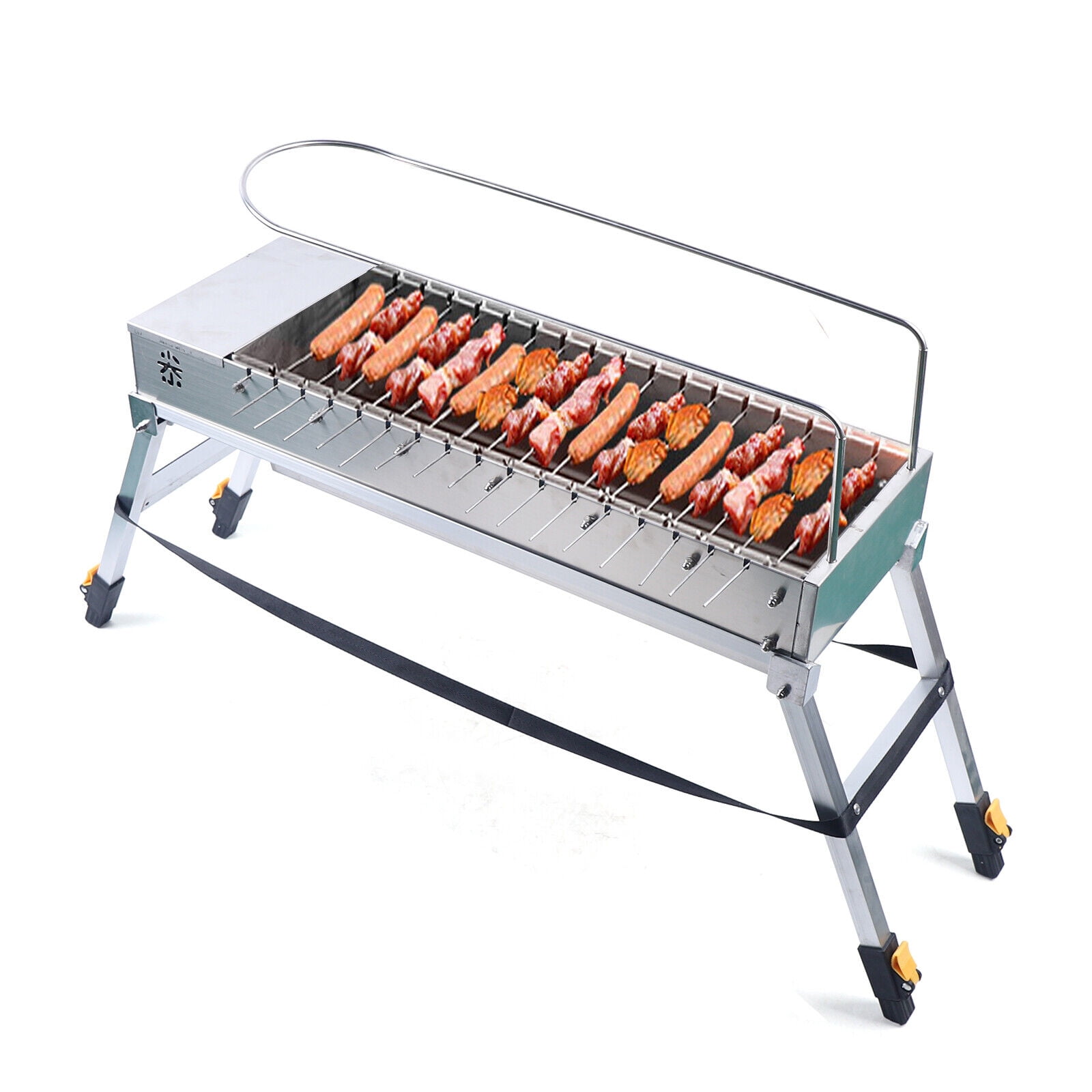 Electric Charcoal Grill Automatic Flip Barbecue Stove Outdoor BBQ 17X Roast Rods