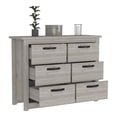 thumbnail image 5 of Xukmct 6 Drawer Dresser for Living Room, Wood Cabinet with Metal Handle, Light Gray, 5 of 8