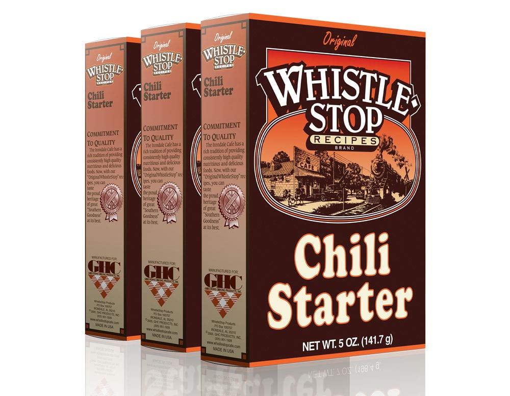Whistle Stop Cafe Recipes Brand Chili Starter Mix, 3Pack 5 oz Box
