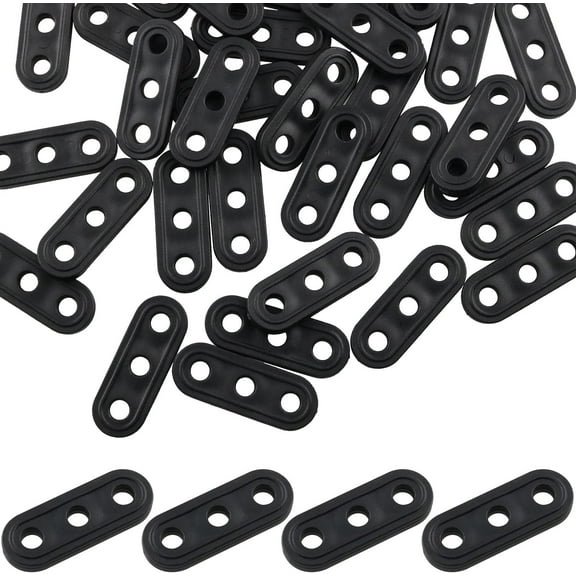 40pcs 3 Hole Camping Tent Cord Rope Adjusters Black Plastic Tent Guyline Wind Rope Fastener Tensioners Bent Runners Outdoor Camping Accessories