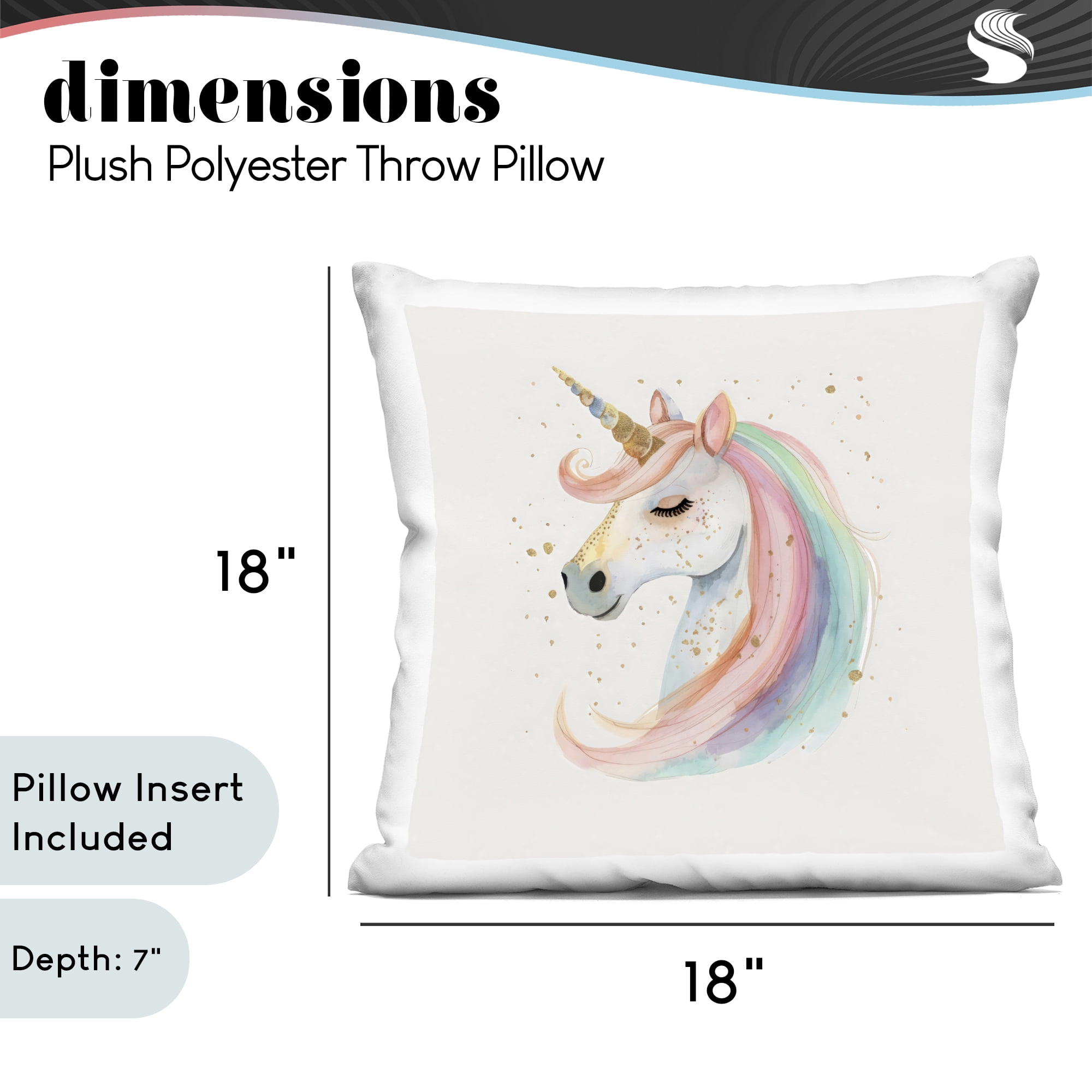 Stupell Industries Gold Accented Unicorn Decorative Printed Throw Pillow, design by Creative Studio
