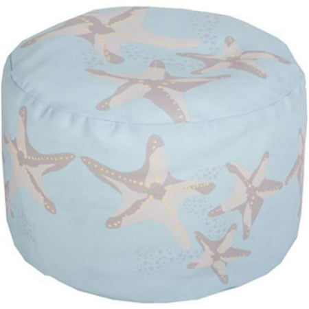 Surya Rug Rug Round Sky Blue Pouf - 20 x 13 in.