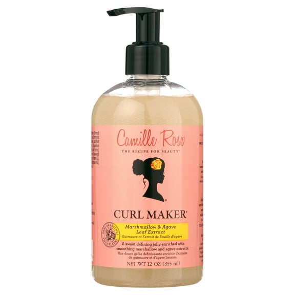 Camille Rose  Curl Maker Define & Style Hair Styling Gel with Marshmallow Extract & Agave Leaf Extract, 12oz