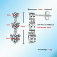 thumbnail image 5 of 18k White Gold Plated 925 Sterling Silver 5A CZ Diamond Stud Dangle Earrings Women Jewelry, 5 of 6