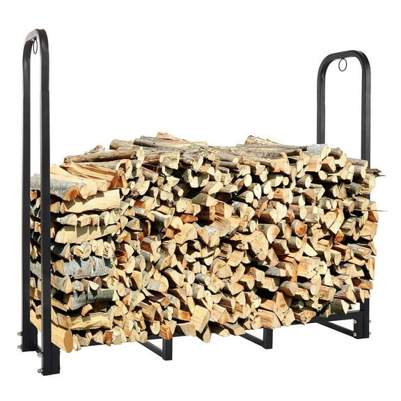 Elevon 4FT Firewood Rack, Heavy Duty Metal Log Holder for Indoor and Outdoor Fireplace, Wood Storage Stacker and Organizer