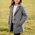thumbnail image 2 of Dursoulink Wool Trench Coat for Kids Notched Lapel Mid-Long Overcoat with Pockets, Sizes 4Y-15Y, 2 of 6