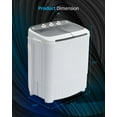 thumbnail image 4 of Muhub 18 lbs Portable Washing Machine,Compact Twin Tub Wash&Spin Combo for Apartment, Dorms, Gray, 4 of 7