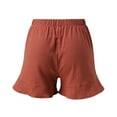 thumbnail image 3 of Vedolay Women 2023 Summer Casual Elastic Solid Color Ruffle Shorts,Red XXL, 3 of 5