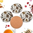 thumbnail image 6 of GZHJMY Cow Print Round Coaster, 4 Pcs Heat Resistant Absorbent Drink Coaster for Kitchen Bar Cafe Decor, 6 of 7