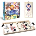 thumbnail image 1 of 3 in 1 Table Desktop Battle Board Games, Large Size Foldable Wooden Ice Hockey Games, Interactive Foosball Game Toys for Family Suitable for Children Over 6 Years Old, 1 of 7