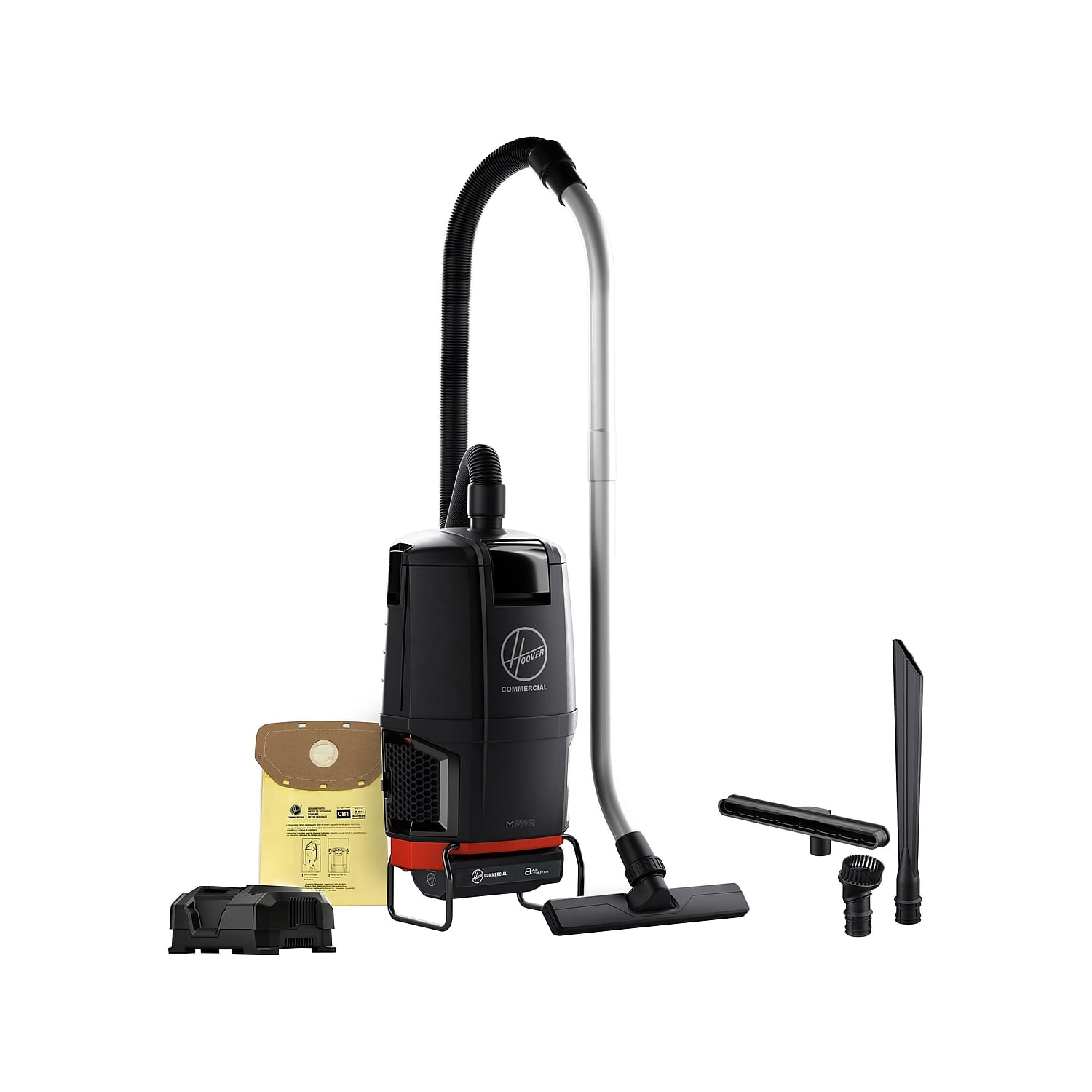 Hoover Commercial Cordless Backpack Vacuum Black/Red (CH93600)