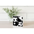 thumbnail image 2 of Soccer Balls White Stars 5 x 5 Wood Tabletop Sign Plaque, 2 of 4