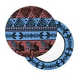 thumbnail image 2 of Lsque Vintage Corn Pattern in Red Blue Pattern Round Bar chair cushion covers Velvet Fabric Premium Comfort Protects from Scratches and Stains for 14-17 Inch Chair-13 inch, 2 of 7