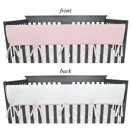 American Baby Company 1 Pack Heavenly Soft Chenille Reversible Crib Rail Cover for Long Rail  Pink  Wide for Rails Measuring up to 18  Around