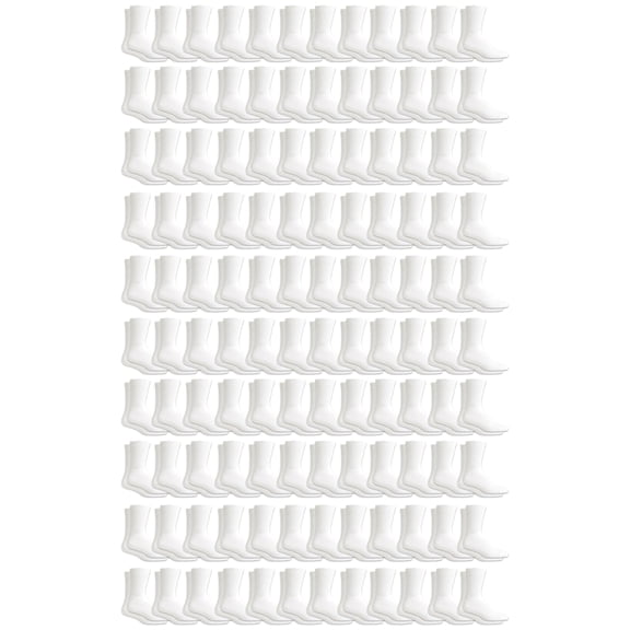 120 Pairs Of Yacht & Smith Wholesale Bulk Womens Crew Socks, Cotton Sport Athletic Socks - Size 9-11 (White)