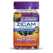 Zicam Cold Remedy Medicated Fruit Drops Plus Elderberry 25ct 1 ea(2pack)