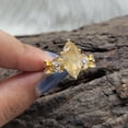 thumbnail image 4 of One Of A Kind Rutile with Tanzanite Jewelry-Unique Rutile Engagement Ring-Gold Leaf Bridal Ring-18K Gold Vermeil Wedding Ring-Unique Rutile Quartz Ring Her, 4 of 8