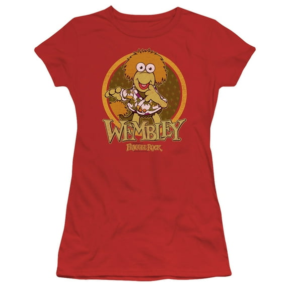 Fraggle Rock Wembley Circle S/S Junior Women's T-Shirt Sheer Red