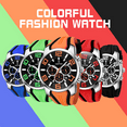 thumbnail image 4 of Black Mens Sport Watches for Men Green Orange Red Blue Bright Colorful Reloj Hombre Cool Unique Analog Stylish Wrist Watch Chronograph for Running Training Stopwatch, 4 of 8
