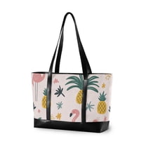 FORMRS Laptop Tote Bag for Women with 15.6" Computer Compartments Handbag, Flamingo Pattern