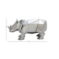 thumbnail image 5 of 10" x 6" Silver Polystone Rhino Sculpture, by CosmoLiving by Cosmopolitan, 5 of 10