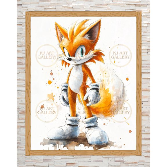 Sonic The Hedgehog Wall Art, Girl, Boy, Kid, Wall Decor, Watercolor Style NO FRAMED POSTER, Wall Art, Home Decor, Vintage Art Print, Haging Poster, Cute Birthday Gift