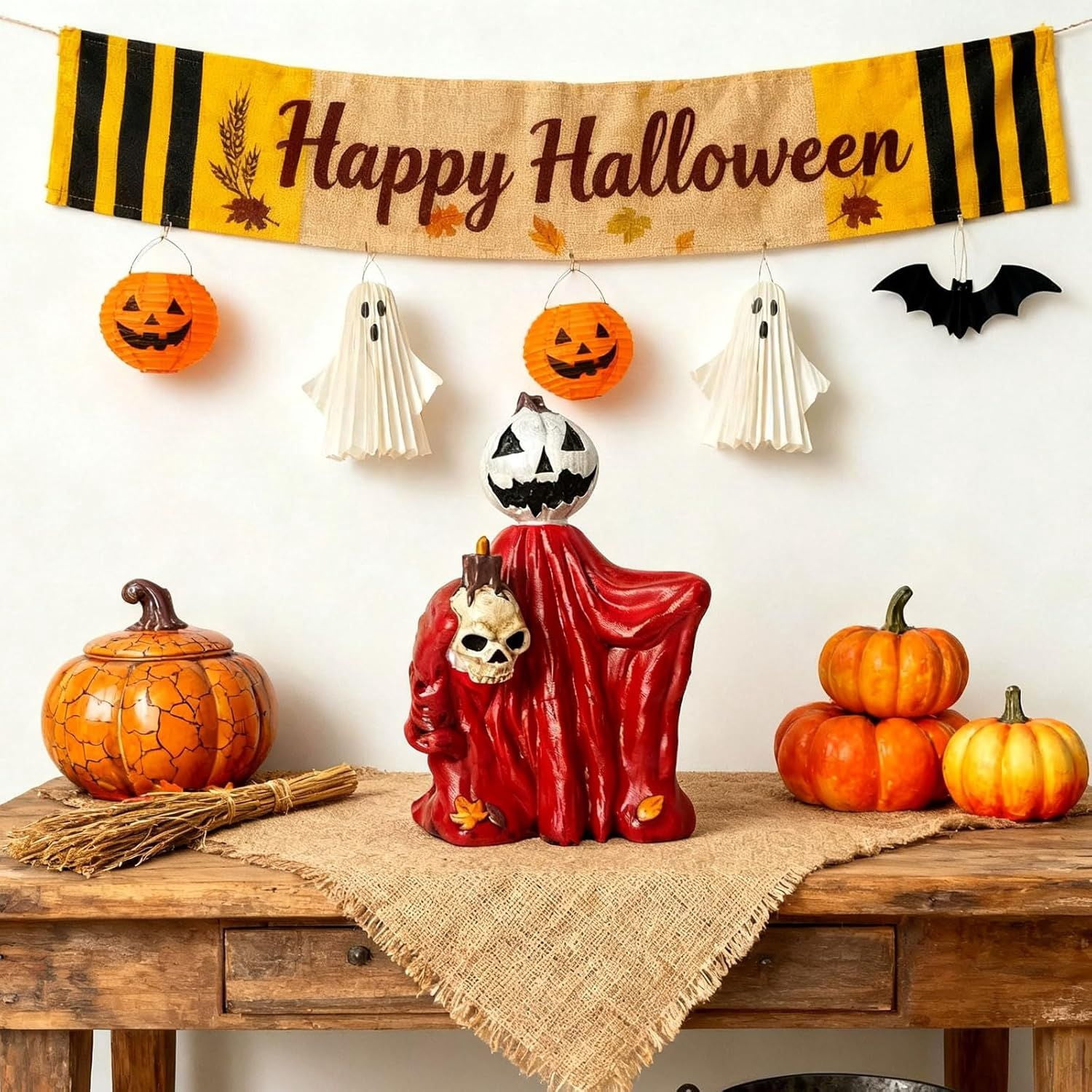 Resin Ghost Statue 4.8 Inch Cute Halloween Decor for Shelf and Desk