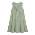 thumbnail image 6 of ClodeEU Women's Cowl Neck Sleeveless Tiered Mini Dress,Casual Loose Fit Sundress Green,Women's Plus L, 6 of 7