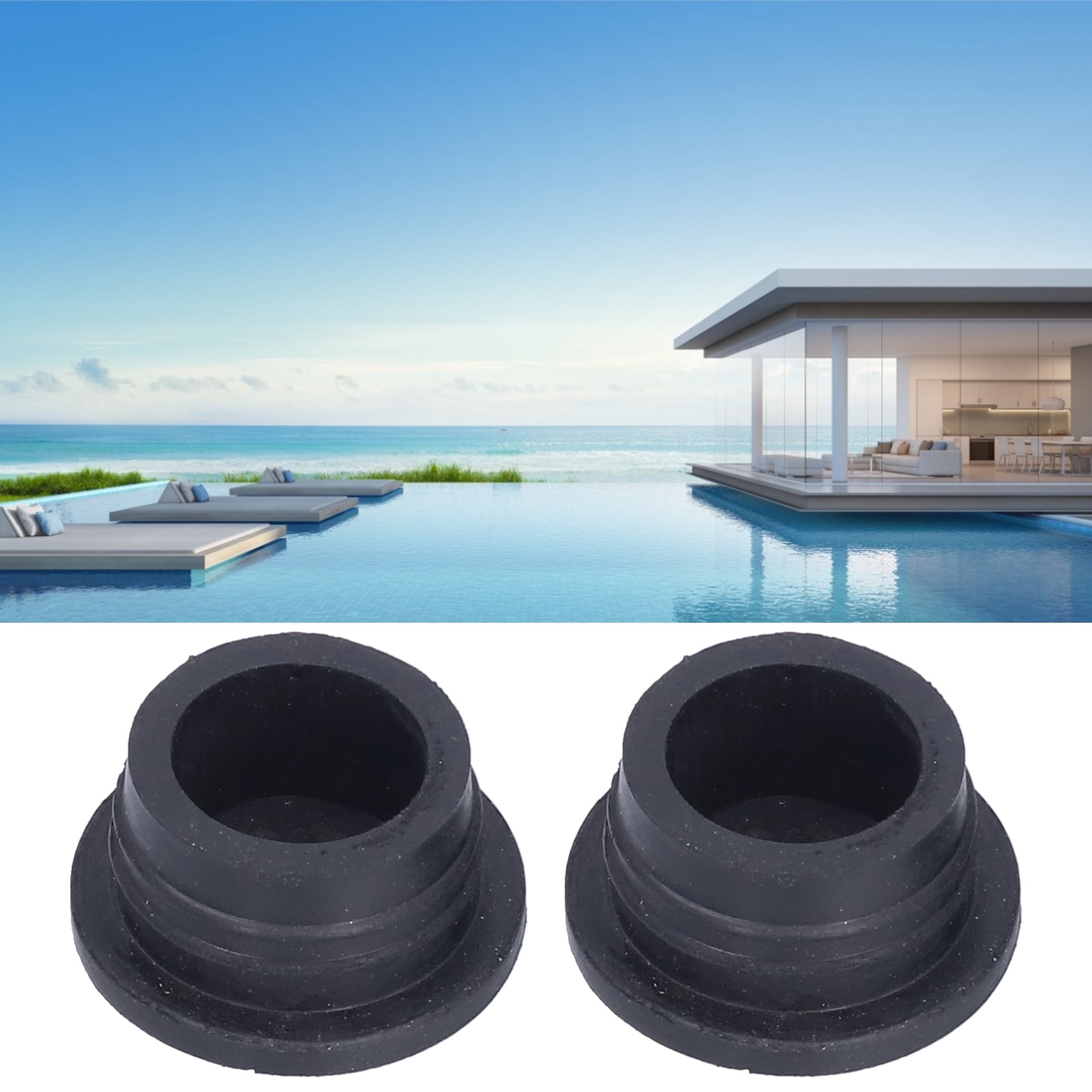 Senjay Ladder Bumper,Ladder Rubber Stopper,2Pcs Black Pool Ladder