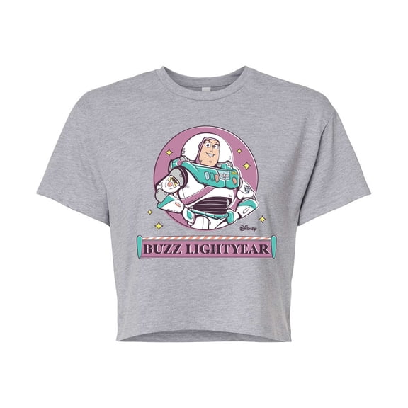 Toy Story 4 - Sunny Side Up Buzz - Juniors Cropped Cotton Blend T-Shirt